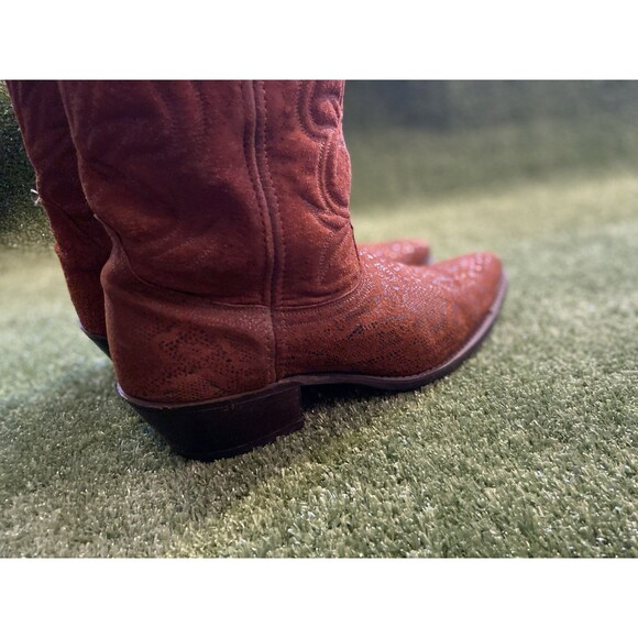 Vintage ACME Cowboy Boots Men’s Size 9.5 Exotic Snakeskin Python Brown Shoes USA main image 15
